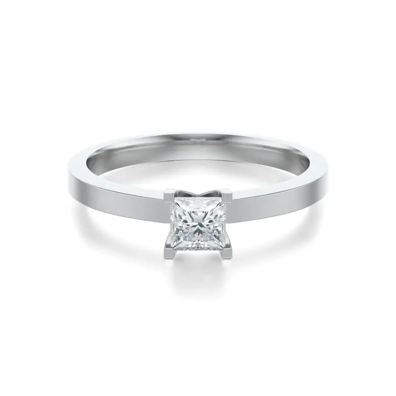 Pierścionek z białego złota z diamentem AJPZ_117